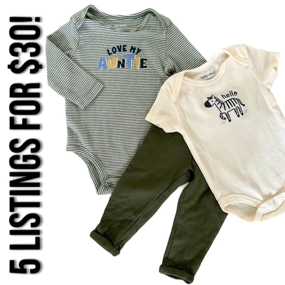 6 month baby boy 3 piecematching outfit sets clothes gerber Carter’s & baby view